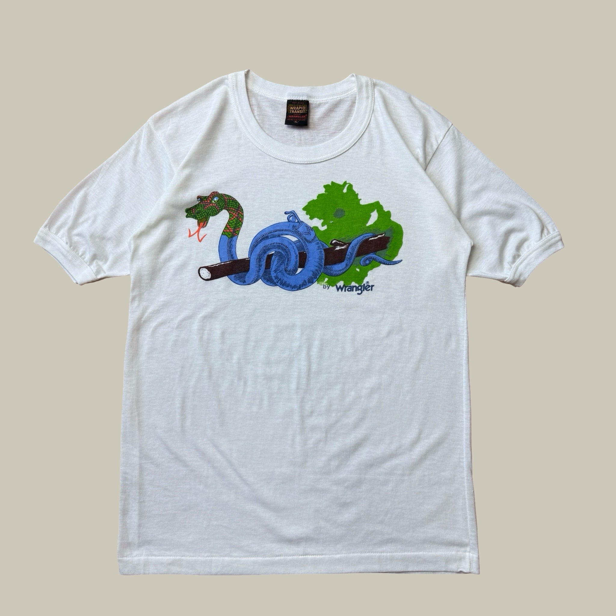 WRANGLER WRAPID TRANSIT SNAKE GRAPHIC TEE CIRCA 1970s-1980s