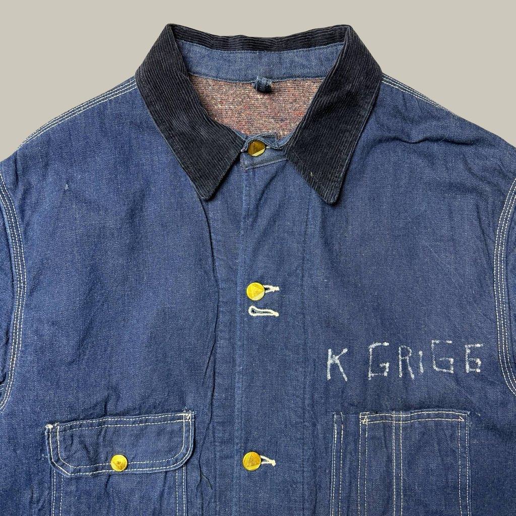 1940s SEARS ROEBUCK BLANKET-LINED DENIM CHORE COAT