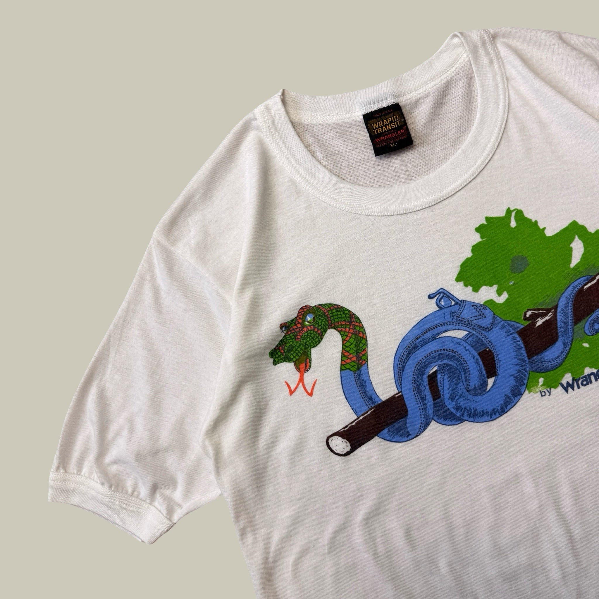 WRANGLER WRAPID TRANSIT SNAKE GRAPHIC TEE CIRCA 1970s-1980s