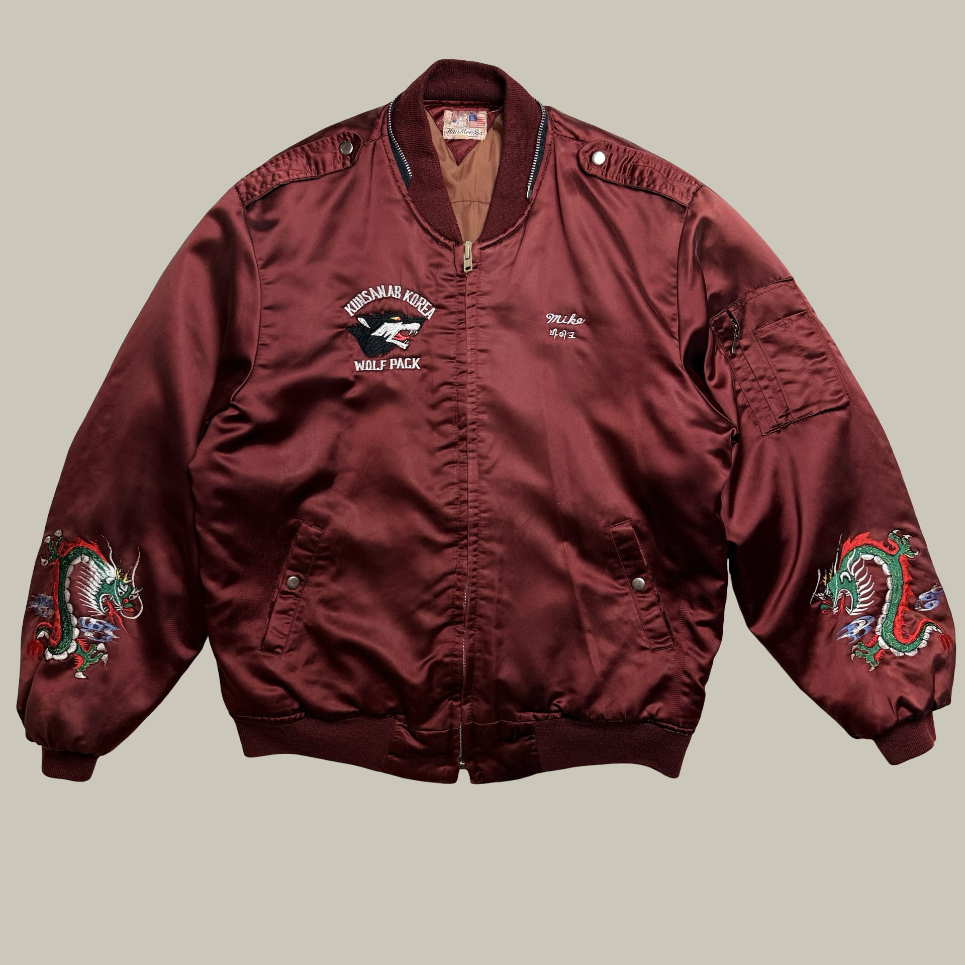 JAPANESE SOUVENIR SUKAJAN DRAGON BOMBER JACKET (C. 1986)