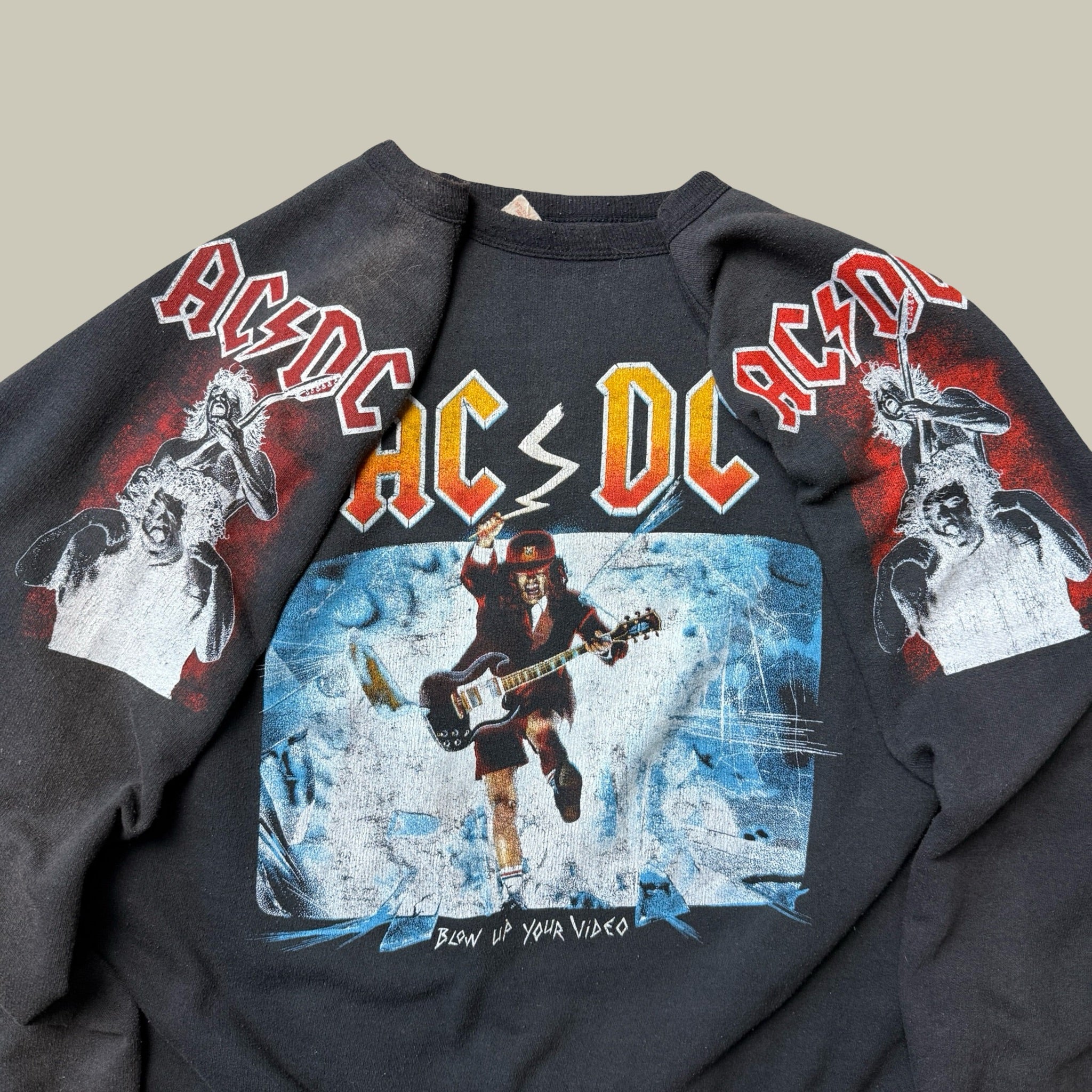 1988 AC/DC BLOW UP YOUR VIDEO RAGLAN SWEATER