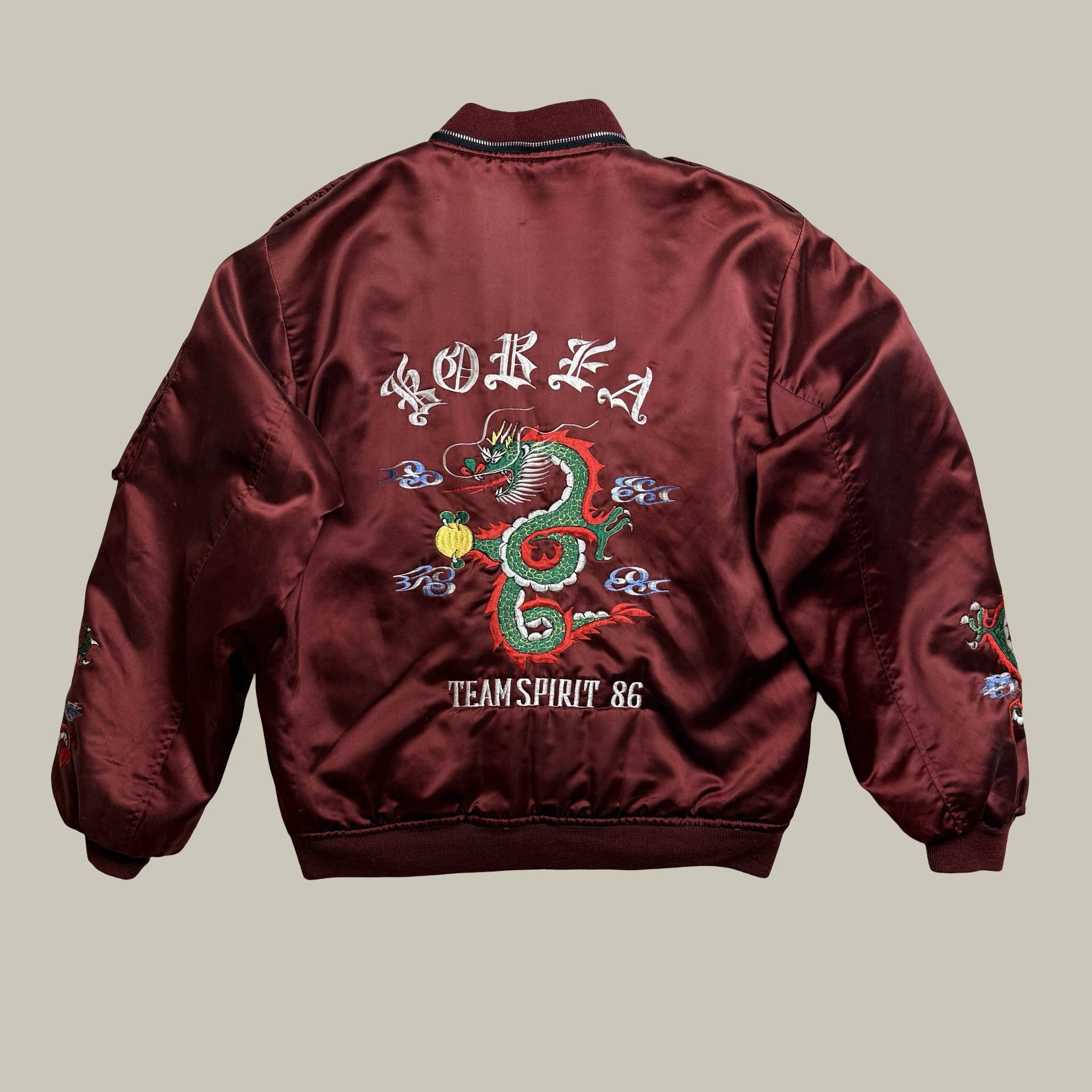 JAPANESE SOUVENIR SUKAJAN DRAGON BOMBER JACKET (C. 1986)