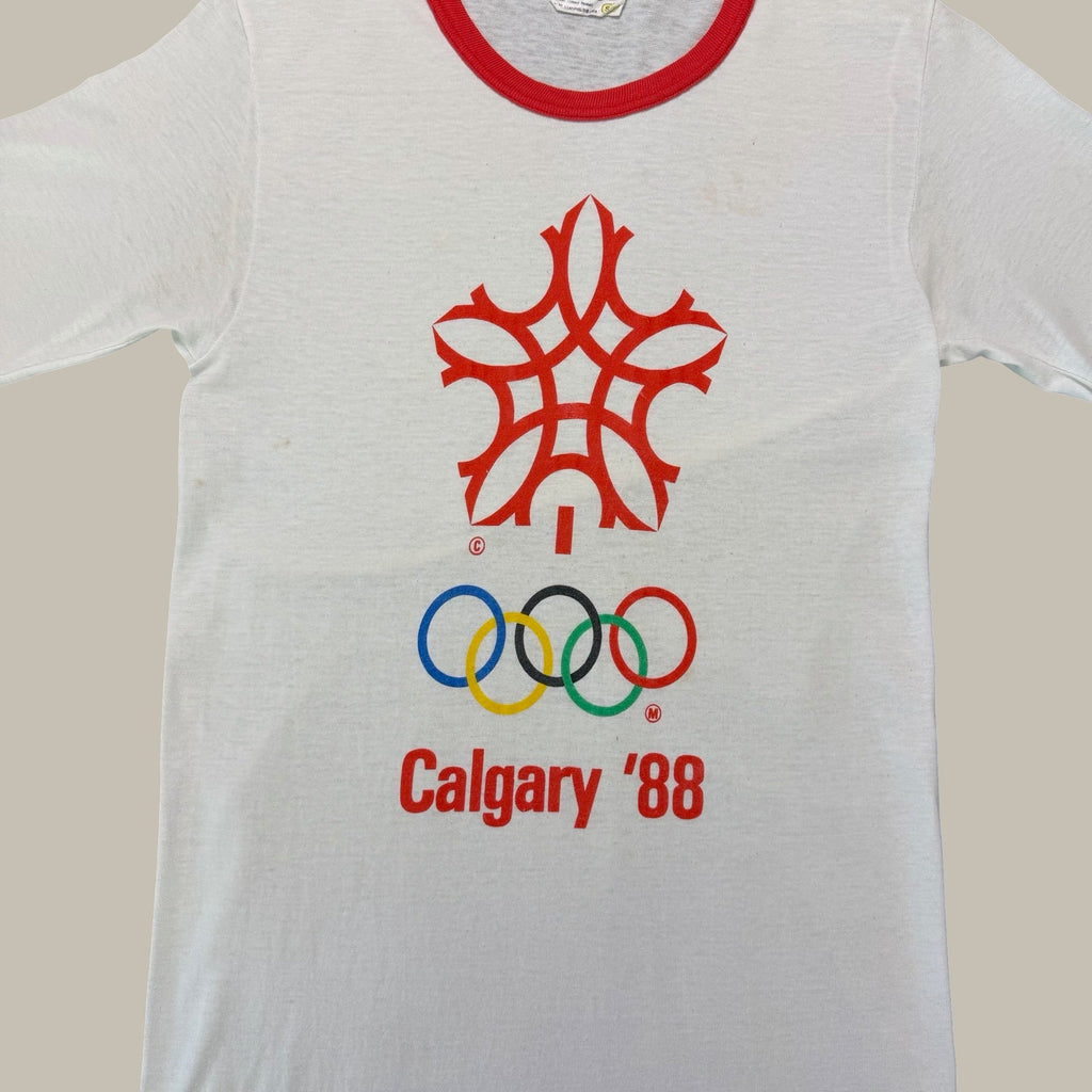 CALGARY ’88 OLYMPIC RINGER T-SHIRT — CIRCA LATE 1980S