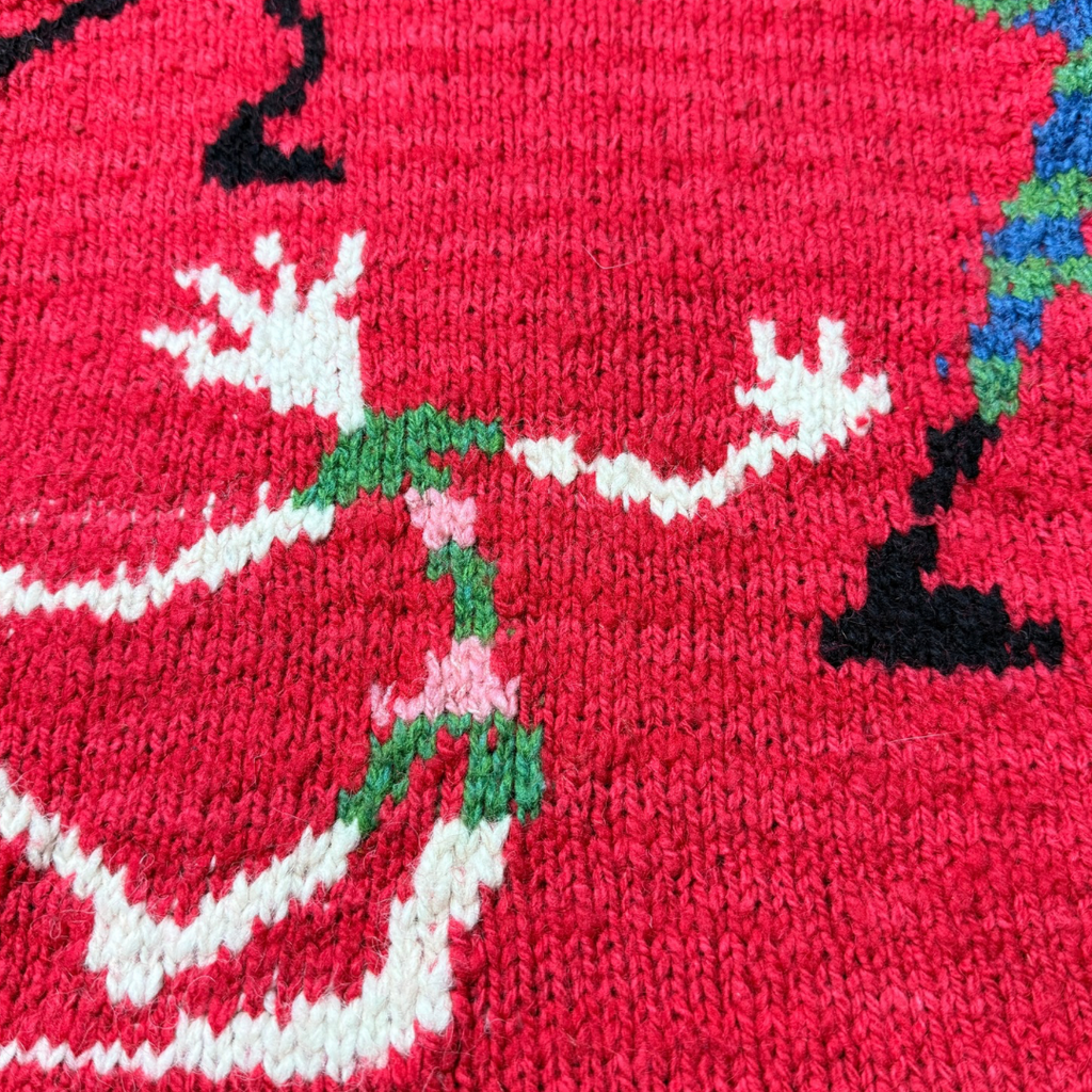 AMANO BOLIVIAN HANDWOVEN FIGURAL WOOL SWEATER (C. LATE 1980s–1990s)