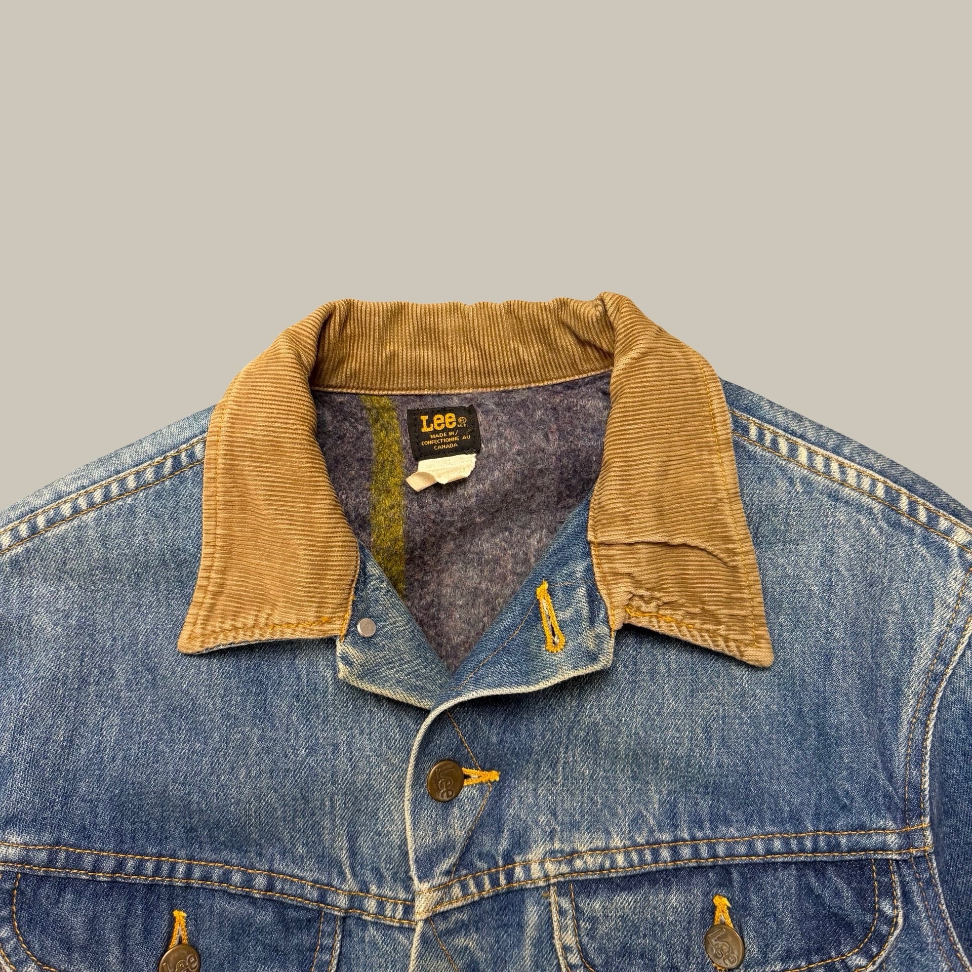 LEE STORM RIDER BLANKET-LINED DENIM JACKET WITH CORDUROY COLLAR
