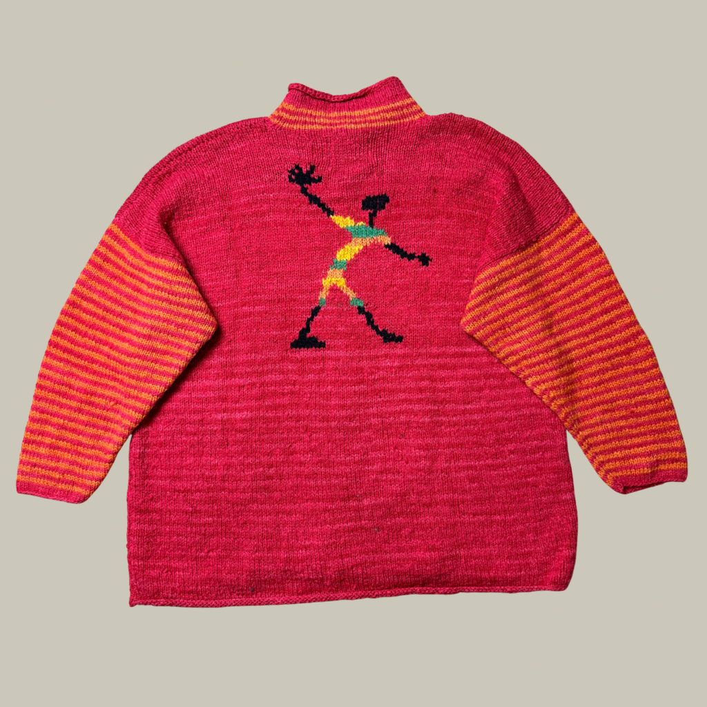 AMANO BOLIVIAN HANDWOVEN FIGURAL WOOL SWEATER (C. LATE 1980s–1990s)