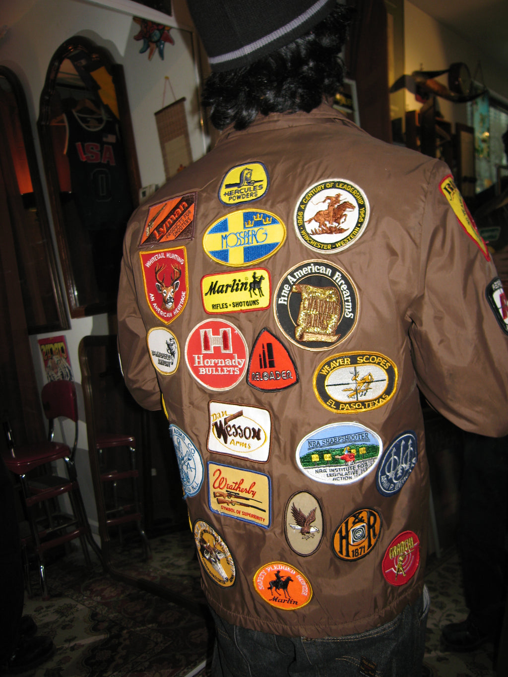 PATCHED FIREARMS & HUNTING WORK JACKET (C. LATE 1970s–1980s)