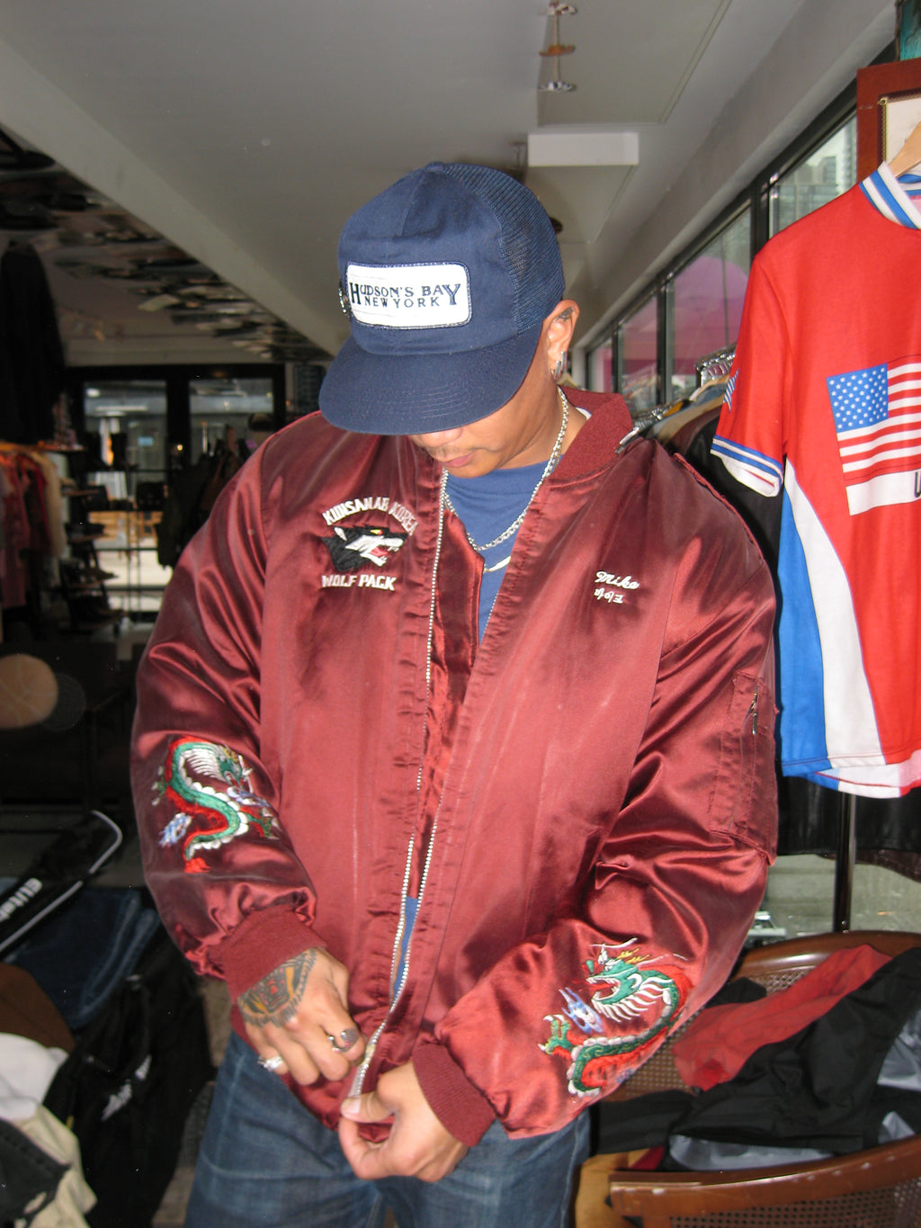 JAPANESE SOUVENIR SUKAJAN DRAGON BOMBER JACKET (C. 1986)