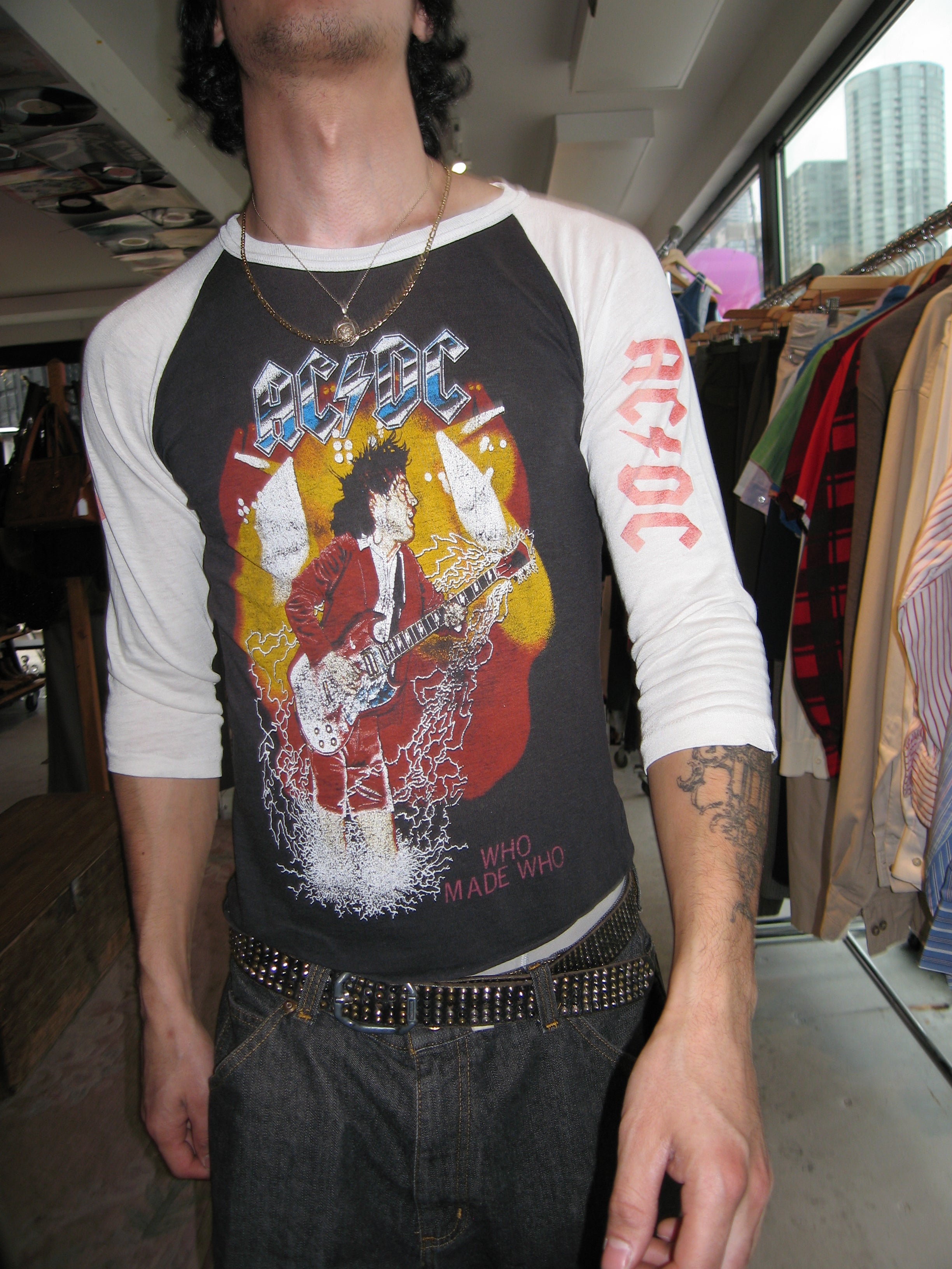 AC/DC “WHO MADE WHO” 1980s RAGLAN SHIRT